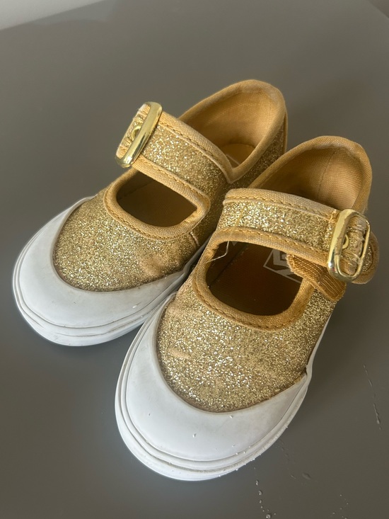 Vans Other - Vans Girls Gold Glitter Mary Jane Sneakers